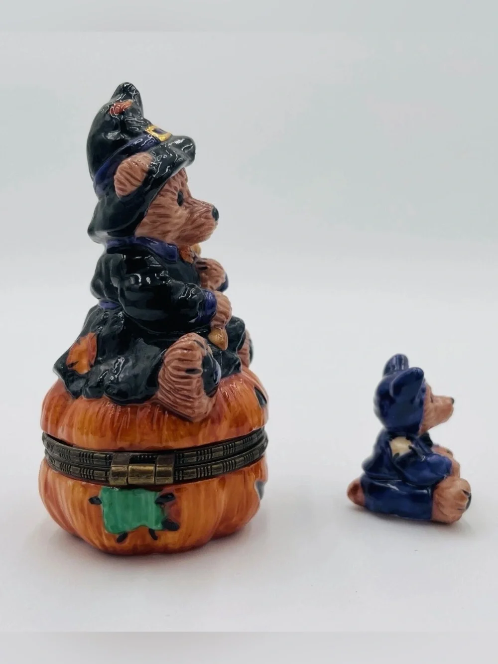 BOYDS BEARS Bearware Pottery Emma Witchy Bear Halloween Trinket Box Mini Bear